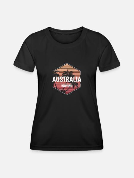 Melbourne Australie Beach Vacances Souvenir - T-shirt sport Femme - noir