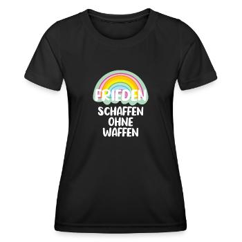 frieden schaffen ohne waffen weiss - Frauen Funktions-T-Shirt - Schwarz - Vorne - AI Model Female 172 light (172cm)