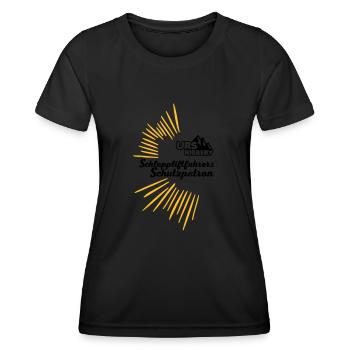 Schutzpatron Text - Frauen Funktions-T-Shirt - Schwarz - Vorne - AI Model Female 172 light (172cm)