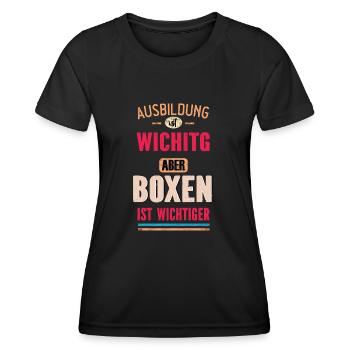 Funny Sayings Design Boxes Cool Saying - Women's Functional T-Shirt - black - Front - AI Model Female 172 light (172cm)