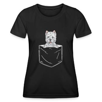 West Highland White Terrier Westie - Frauen Funktions-T-Shirt - Schwarz - Vorne - AI Model Female 172 light (172cm)