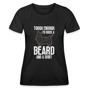 Scottish Terrier Scottie Hund - Frauen Funktions-T-Shirt - Schwarz - Vorne - AI Model Female 172 light (172cm)