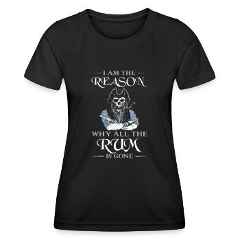 I Am The Reason Why All The Rum Is Gone Pirate - Frauen Funktions-T-Shirt - Schwarz - Vorne - AI Model Female 172 light (172cm)