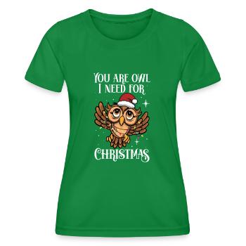 Owl Ornithologist You Are Owl I Need For Christmas - Frauen Funktions-T-Shirt - Kelly Green - Vorne - AI Model Female 172 dark (172cm)