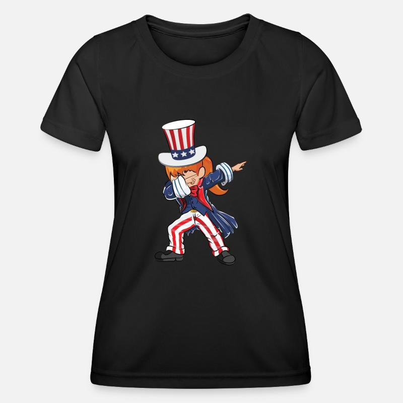July 4th Dabbing US - Women's Functional T-Shirt - black