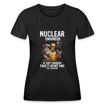 Nuklearingenieur für Kernkraftwerk und Kernenergie - Frauen Funktions-T-Shirt - Schwarz - Vorne - AI Model Female 172 light (172cm)
