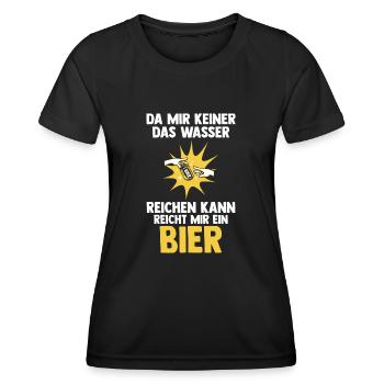 Da mir keiner das Wasser reichen kann reicht mir e - Frauen Funktions-T-Shirt - Schwarz - Vorne - AI Model Female 172 light (172cm)