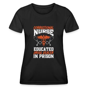 Krankenschwester Strafvollzug Gefängnis - Frauen Funktions-T-Shirt - Schwarz - Vorne - AI Model Female 172 light (172cm)