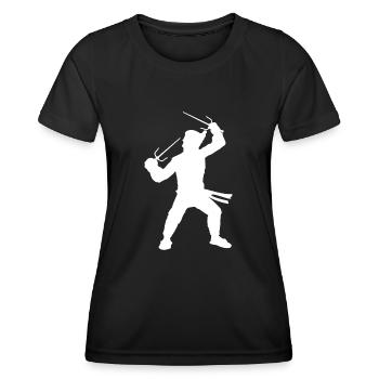 Monk Silhouette - Design Fantasy Role Playing Game - Women's Functional T-Shirt - black - Front - AI Model Female 172 light (172cm)