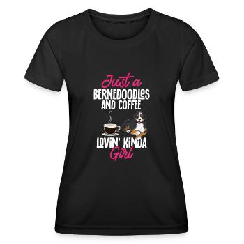 Bernedoodle Dog - Women's Functional T-Shirt - black - Front - AI Model Female 172 light (172cm)