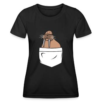 Walross - Frauen Funktions-T-Shirt - Schwarz - Vorne - AI Model Female 172 light (172cm)