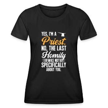 Priester Katholischer christlicher Priester - Frauen Funktions-T-Shirt - Schwarz - Vorne - AI Model Female 172 light (172cm)