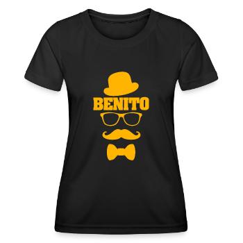 Schnauzer Benito - T-shirt sport Femme - noir - Devant - AI Model Female 172 light (172cm)