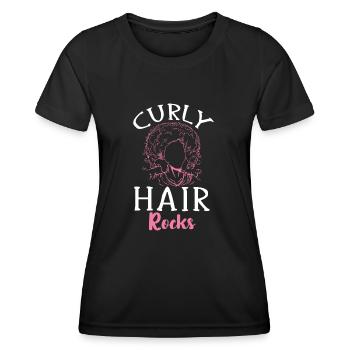 Cheveux bouclés Boucles afro Cheveux naturels - T-shirt sport Femme - noir - Devant - AI Model Female 172 light (172cm)