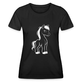 Poney - T-shirt sport Femme - noir - Devant - AI Model Female 172 light (172cm)