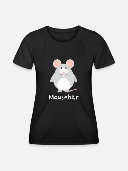 Mausebär Valentinstag Partner Beziehung - Frauen Funktions-T-Shirt - Schwarz