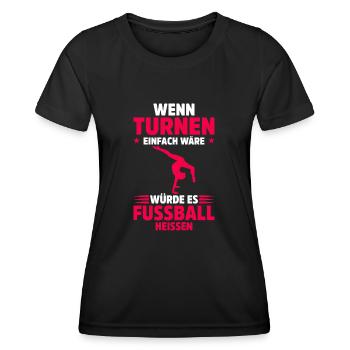 Turnen Akrobatik Cheerleading Turnerin Bodenturnen - Frauen Funktions-T-Shirt - Schwarz - Vorne - AI Model Female 172 light (172cm)