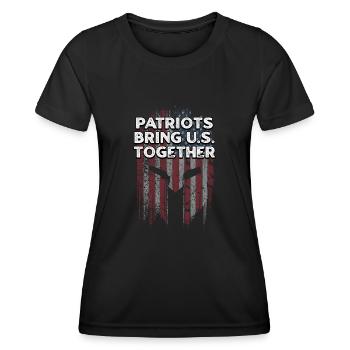 Patrioten bringen uns zusammen 4. Juli - Frauen Funktions-T-Shirt - Schwarz - Vorne - AI Model Female 172 light (172cm)