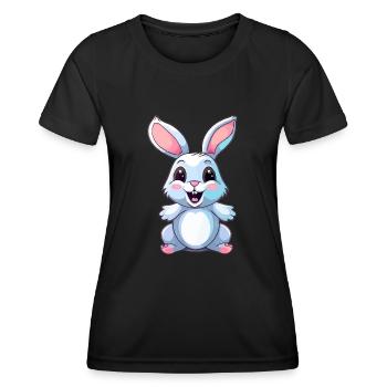 Lapin kawaii mignon - T-shirt sport Femme - noir - Devant - AI Model Female 172 light (172cm)