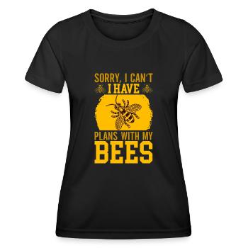 Apiculture Cours d’apiculture Association des apiculteurs Apiculteurs - T-shirt sport Femme - noir - Devant - AI Model Female 172 light (172cm)