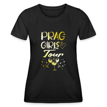 Prag Girls Tour Gold - Frauen Funktions-T-Shirt - Schwarz - Vorne - AI Model Female 172 light (172cm)
