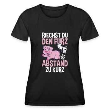 Riechst Du Den Furz Ist Der Abstand Zu Kurz - Frauen Funktions-T-Shirt - Schwarz - Vorne - AI Model Female 172 light (172cm)