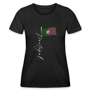Portugal Landesfarben Herkunft Lissabon Reise - Frauen Funktions-T-Shirt - Schwarz - Vorne - AI Model Female 172 light (172cm)