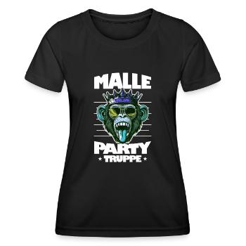 Malle Party Troupe Mallorca Monkey Saying - T-shirt sport Femme - noir - Devant - AI Model Female 172 light (172cm)