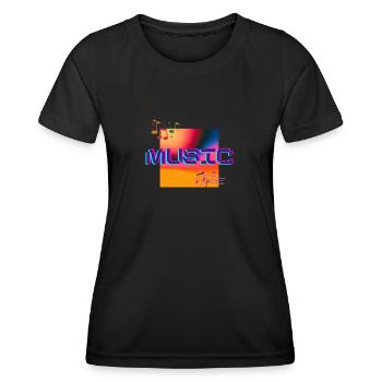 Music Logo (Positive Design) - Women's Functional T-Shirt - black - Front - AI Model Female 172 light (172cm)