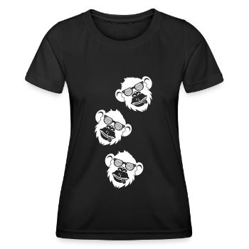 Affe Cool Kopf - Frauen Funktions-T-Shirt - Schwarz - Vorne - AI Model Female 172 light (172cm)