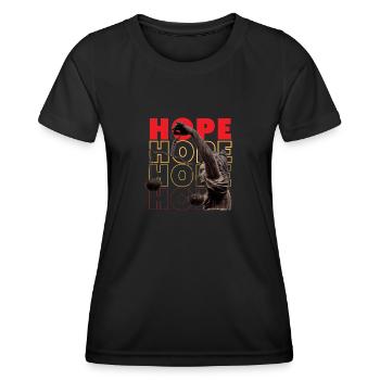 hope - Frauen Funktions-T-Shirt - Schwarz - Vorne - AI Model Female 172 light (172cm)