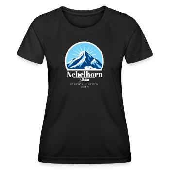 Nebelhorn im Allgäu Berg Logo Coordonnées Altitude - T-shirt sport Femme - noir - Devant - AI Model Female 172 light (172cm)