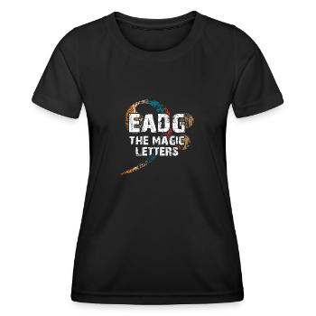 EADG les notes de basse magiques - design de basse cool - T-shirt sport Femme - noir - Devant - AI Model Female 172 light (172cm)