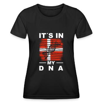Danemark Drapeau Scandinavie Drapeau danois Voyage - T-shirt sport Femme - noir - Devant - AI Model Female 172 light (172cm)