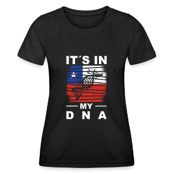 Chile Flagge Südamerika Chilenische Fahne Vintage - Frauen Funktions-T-Shirt - Schwarz - Vorne - AI Model Female 172 light (172cm)