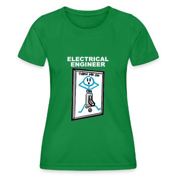 Elektroingenieur Humor - Frauen Funktions-T-Shirt - Kelly Green - Vorne - AI Model Female 172 dark (172cm)