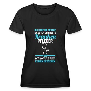 Krankenpflege Pflegekraft Krankenpfleger - Frauen Funktions-T-Shirt - Schwarz - Vorne - AI Model Female 172 light (172cm)