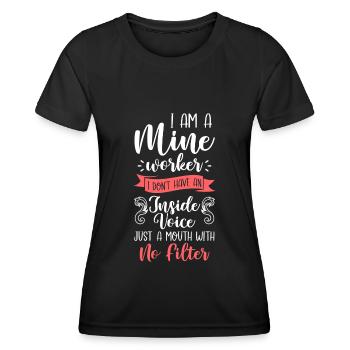 Kohle Schaufel Spitzhacke Schacht - Frauen Funktions-T-Shirt - Schwarz - Vorne - AI Model Female 172 light (172cm)