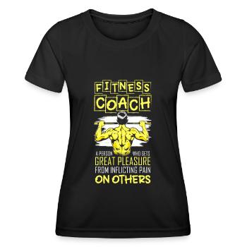 Fitness Trainer Développé couché - T-shirt sport Femme - noir - Devant - AI Model Female 172 light (172cm)