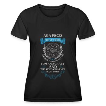 Superstition de la constellation de l’eau des Poissons - T-shirt sport Femme - noir - Devant - AI Model Female 172 light (172cm)
