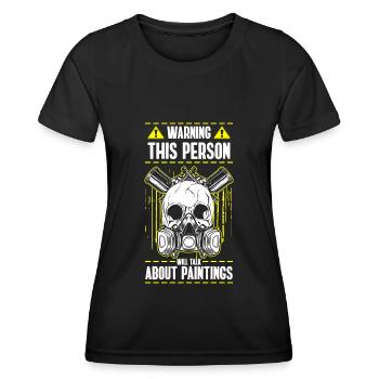 Travail de vernisseur de bombe aérosol de peintre - T-shirt sport Femme - noir - Devant - AI Model Female 172 light (172cm)