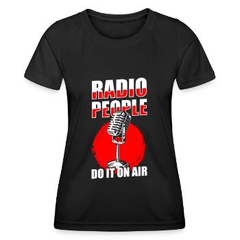 Moderator Ansager Hobby Retro - Frauen Funktions-T-Shirt - Schwarz - Vorne - AI Model Female 172 light (172cm)