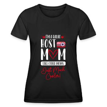Moderator Ansager Programmsprecher Show - Frauen Funktions-T-Shirt - Schwarz - Vorne - AI Model Female 172 light (172cm)