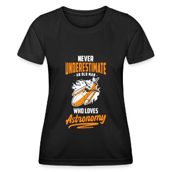 Stars Planet Voyage dans l’espace - T-shirt sport Femme - noir - Devant - AI Model Female 172 light (172cm)