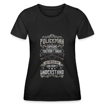 La police arrête un voleur de scène de crime - T-shirt sport Femme - noir - Devant - AI Model Female 172 light (172cm)