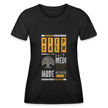 Yoga Relaxation Mindful Karma - T-shirt sport Femme - noir - Devant - AI Model Female 172 light (172cm)