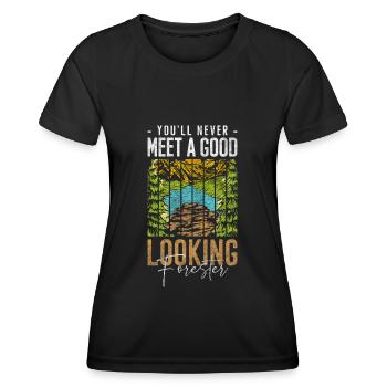 Forester Forest Environmental Protection Chainsaw - Women's Functional T-Shirt - black - Front - AI Model Female 172 light (172cm)