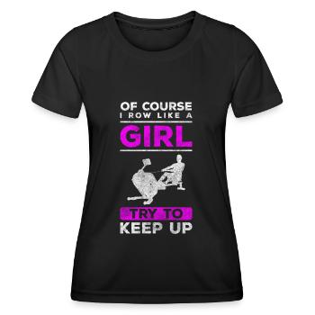 Rameur rameur gymnase de résistance - T-shirt sport Femme - noir - Devant - AI Model Female 172 light (172cm)