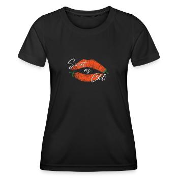 Kussmund Hot - Sweet as Chili - Women's Functional T-Shirt - black - Front - AI Model Female 172 light (172cm)