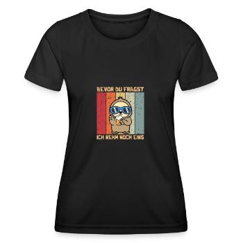Bevor Du Fragst Ich Nehm Noch Eins Bier Faultier - Frauen Funktions-T-Shirt - Schwarz - Vorne - AI Model Female 172 light (172cm)